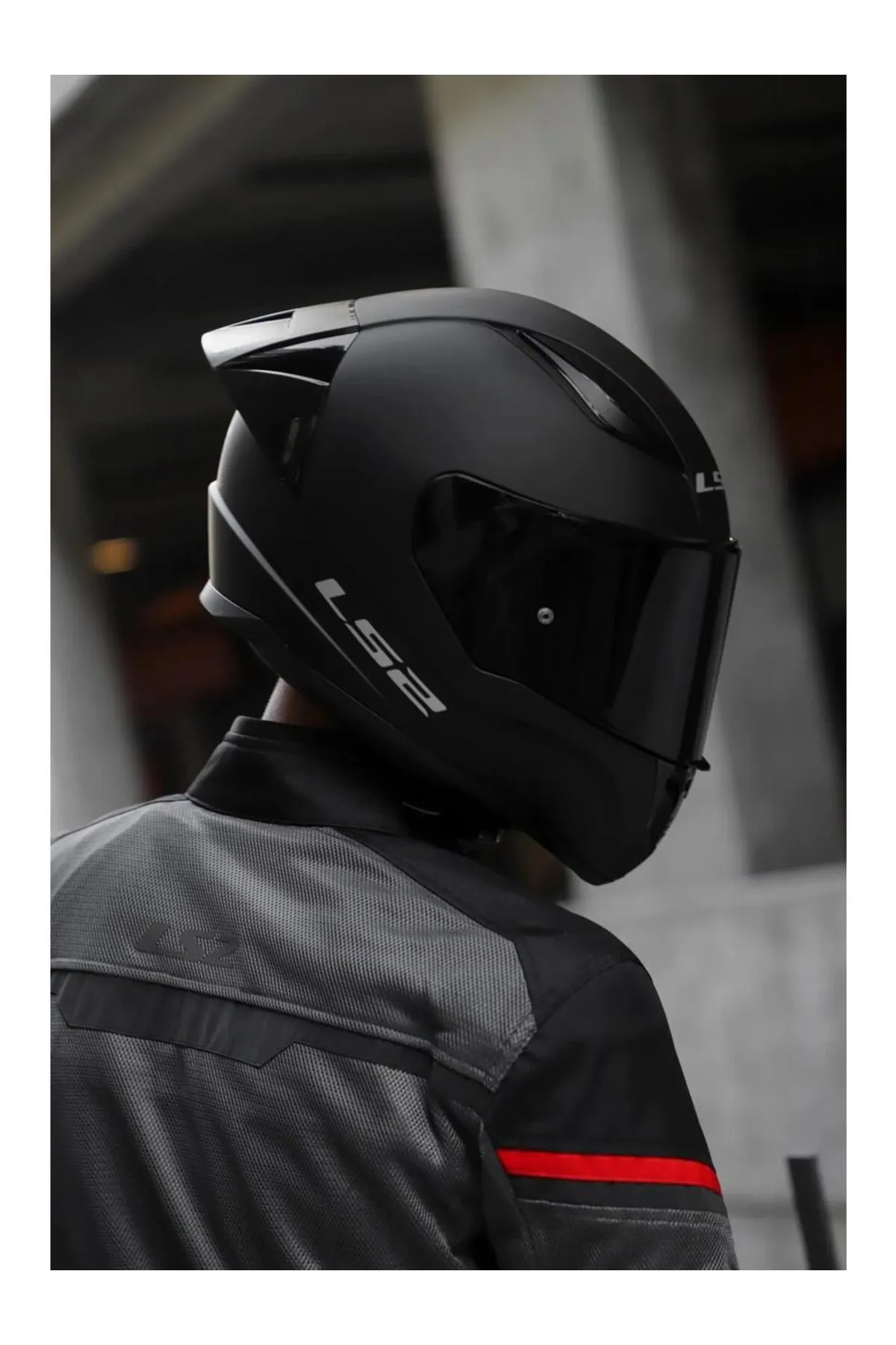 LS2 RAPID 2 MAT SİYAH ( RACE ) SPOILER + SİYAH VİZÖR